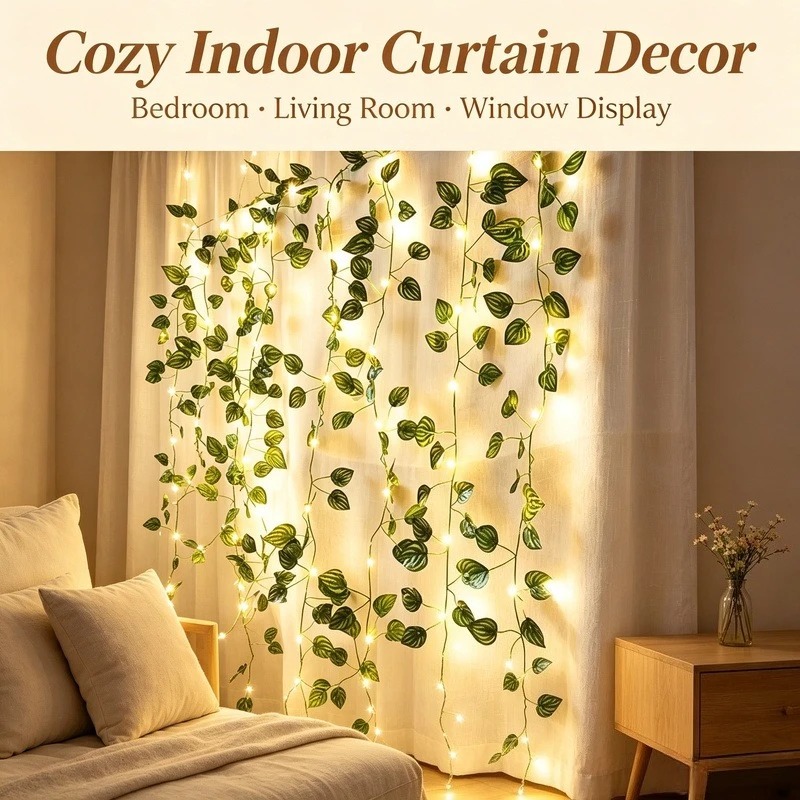 Led Fairy String Lights - Luci a stringa LED con foglie