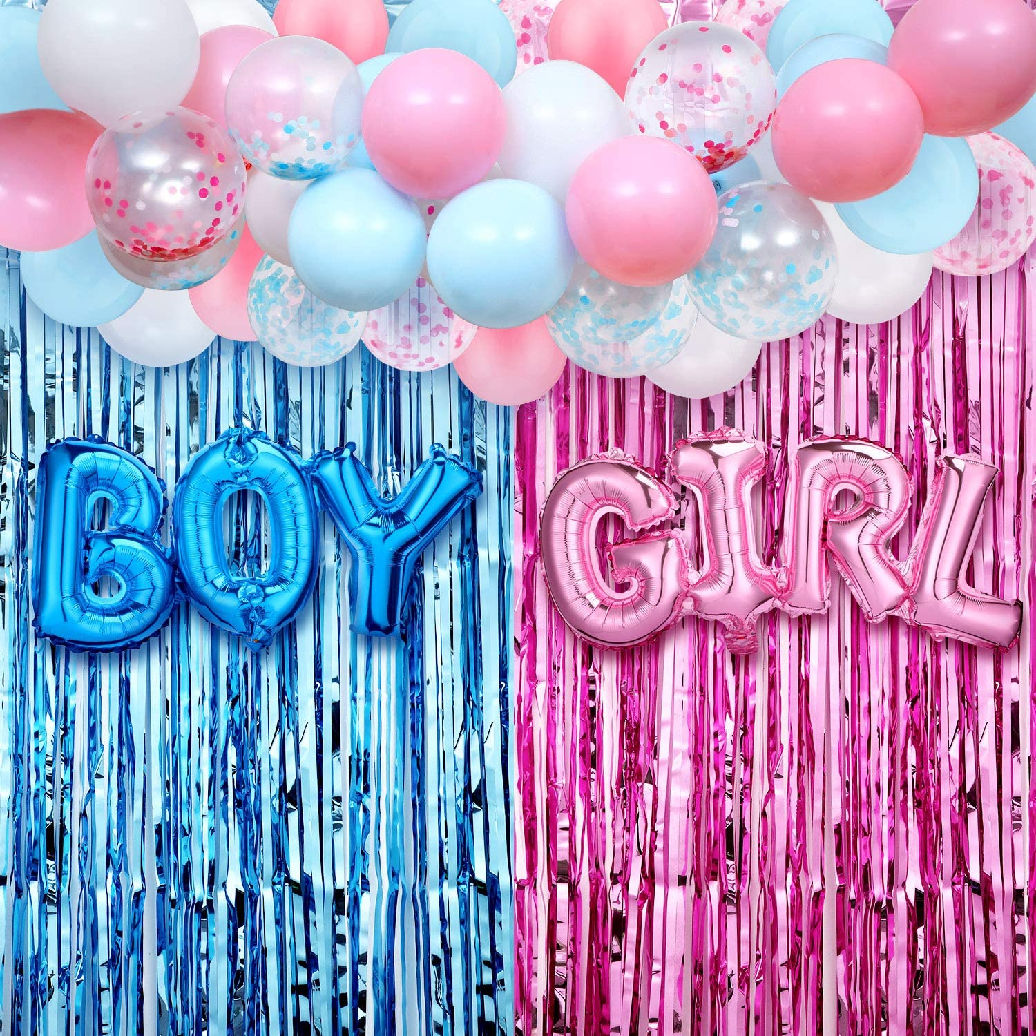 Tinsel Garland Decoration - 35PCS genere rivela decorazione palloncini ragazzo