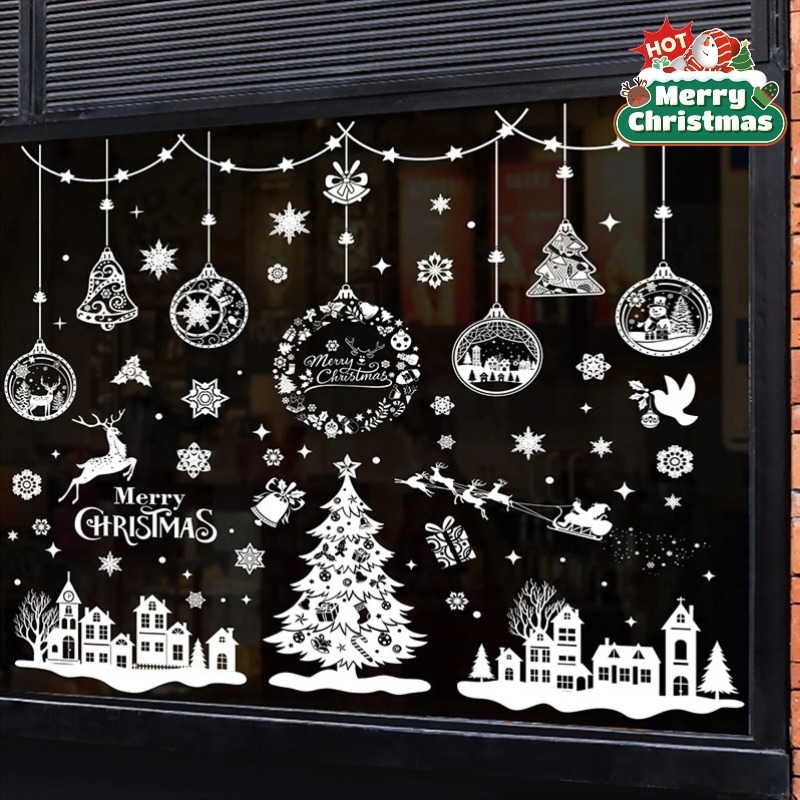 Snowflake Window Decal - 9 Fogli 243 Pezzi Adesivi Statici