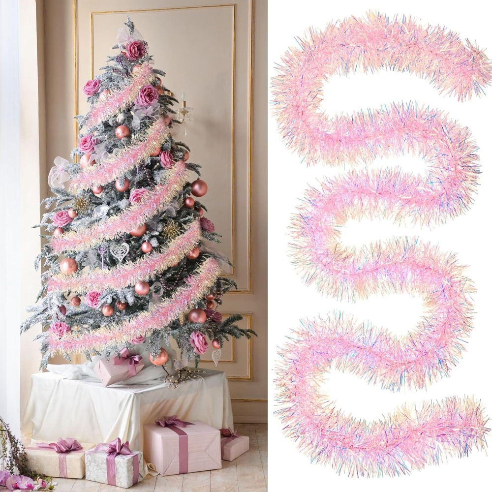 Tinsel Garland Decoration - Strisce Decorative Natalizie 2M/9CM, Nastri Colorati