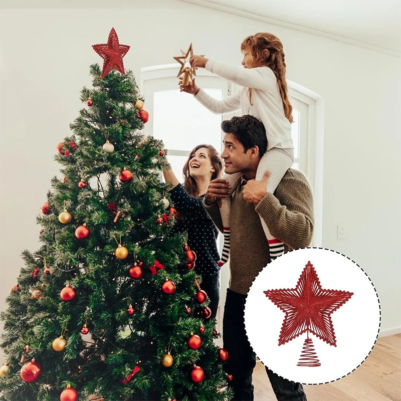 25 cm Rosso Glitter Albero Di  - Star Tree Topper recensione e prezzo